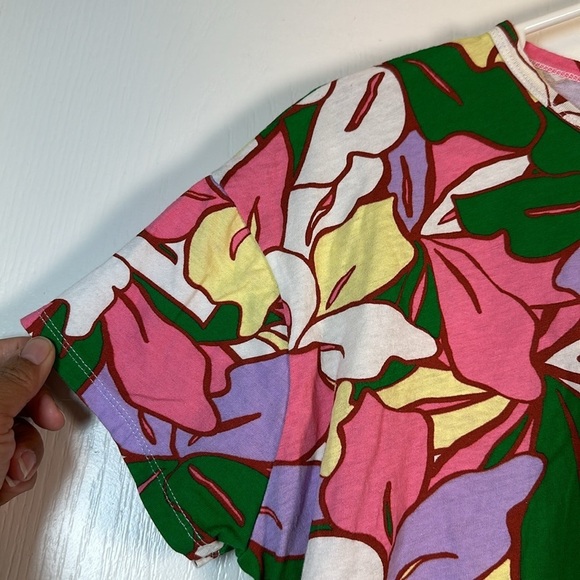 Zara Multi Color Floral Crop Top Printed Shirt Size Small EUC #0670-AZ - Picture 3 of 5